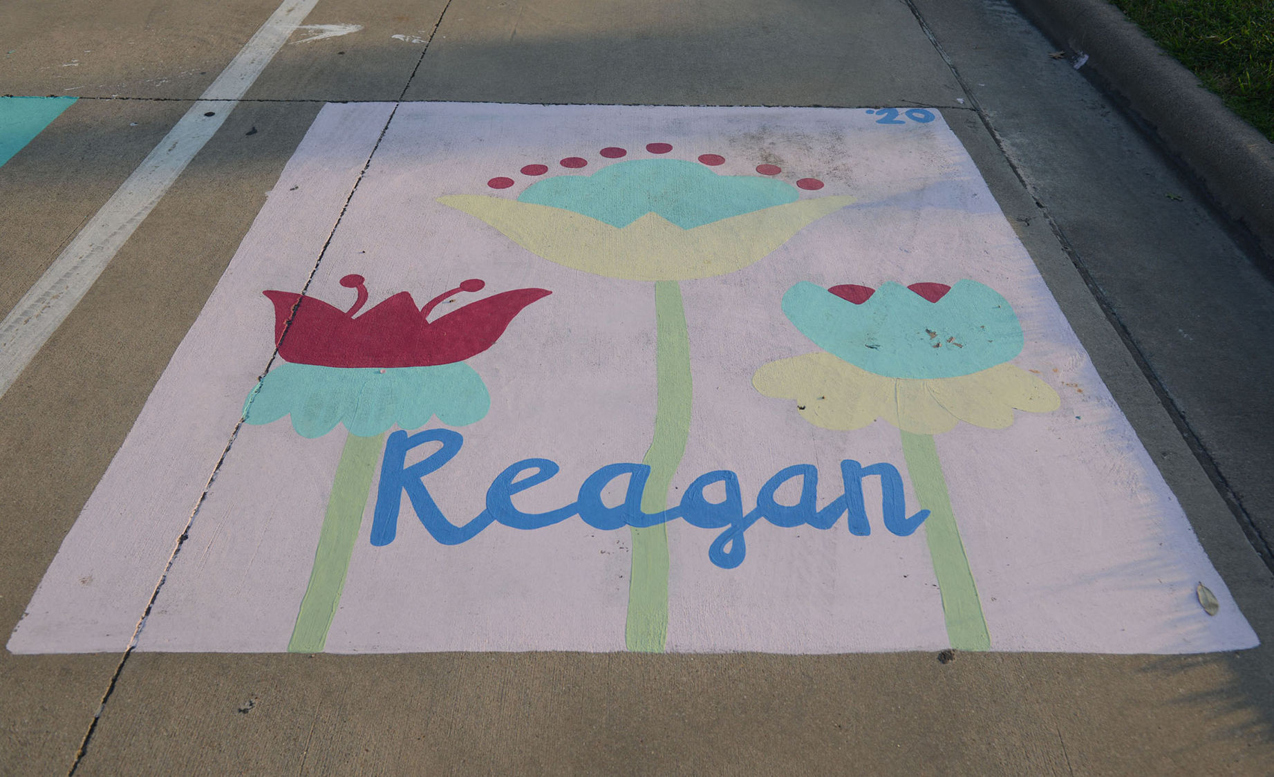 A&M Consolidated HS painted parking spots